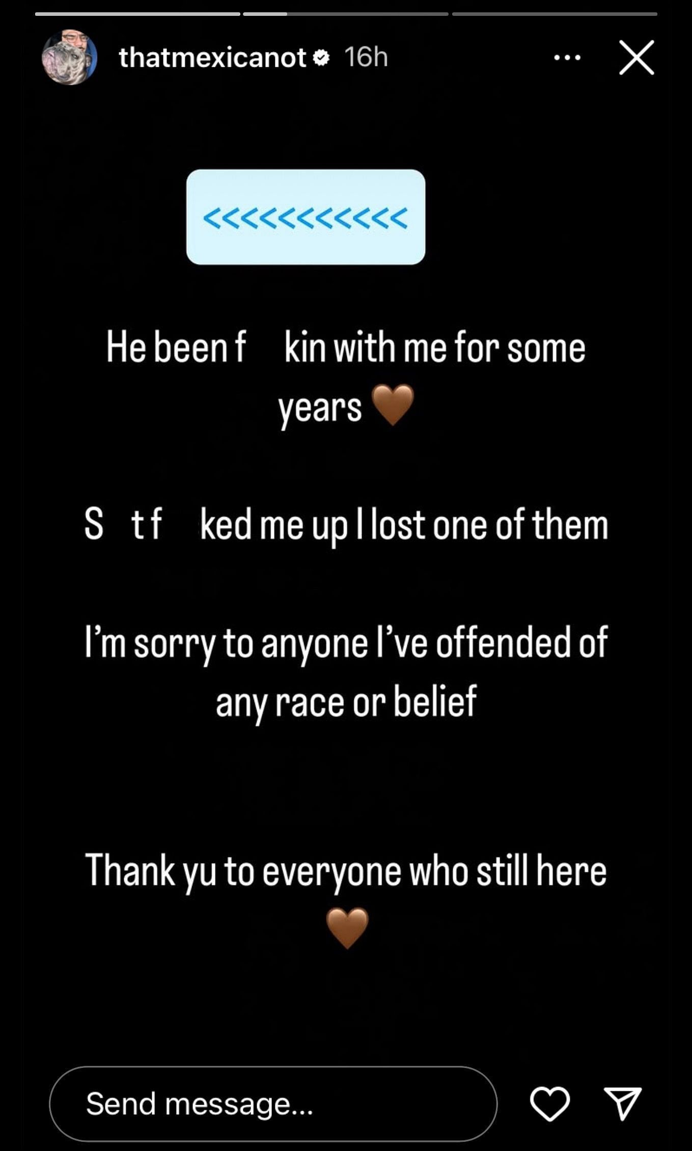 That Mexican OT's apology on Instagram (Image via @thatmexicanot/Instagram)